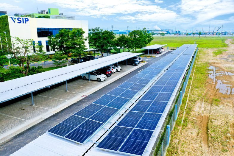 The solar carport invested and developed by VSSES